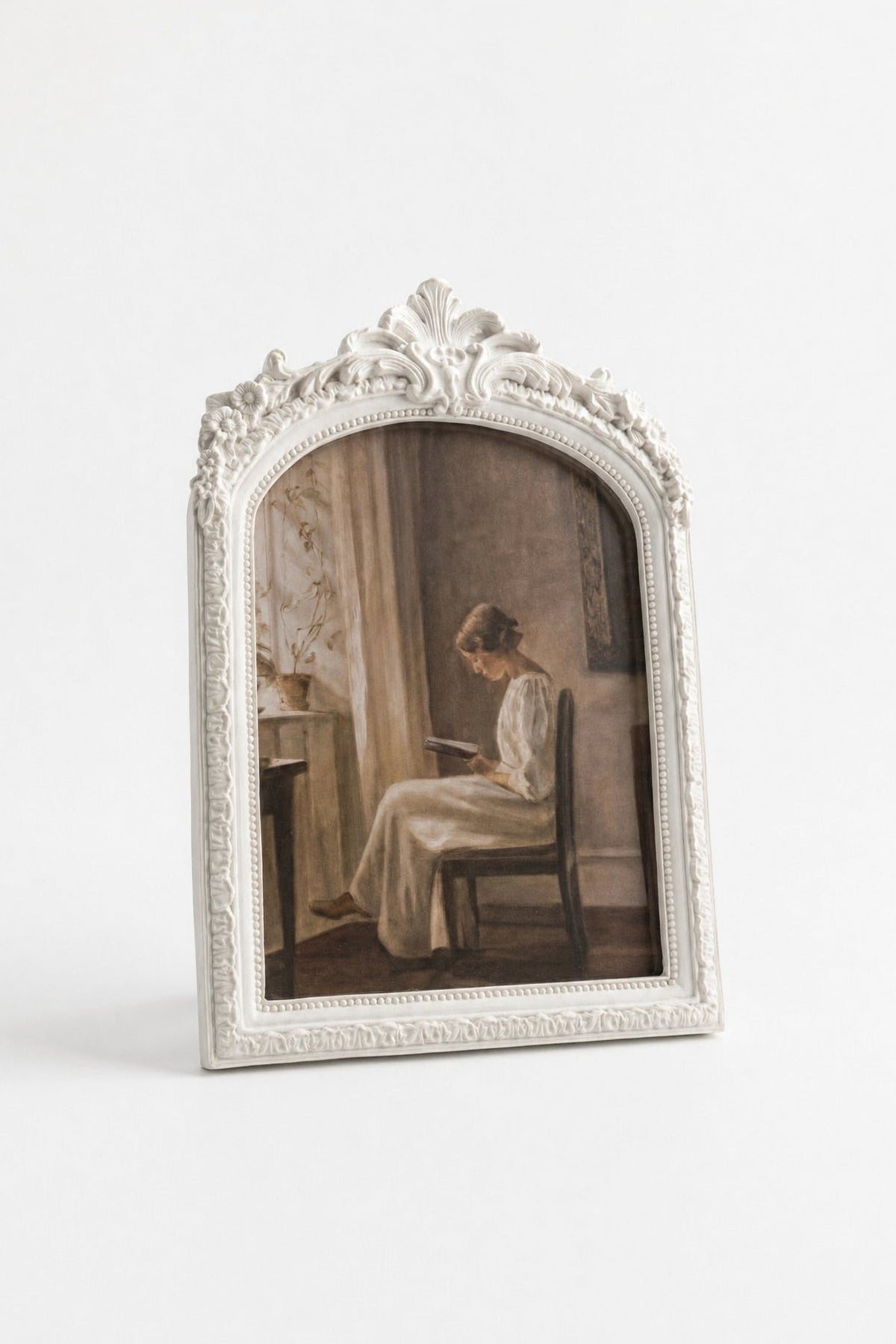 white vintage frame on a plain white background 